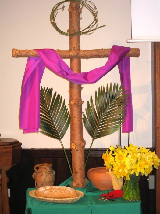 1 lenten cross  symbols are added each week at trinity