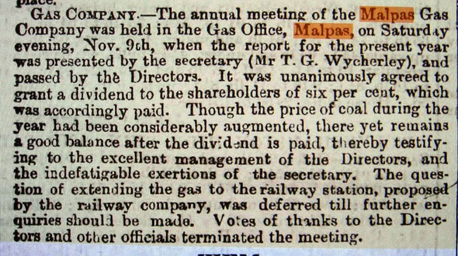 1887 gas works report