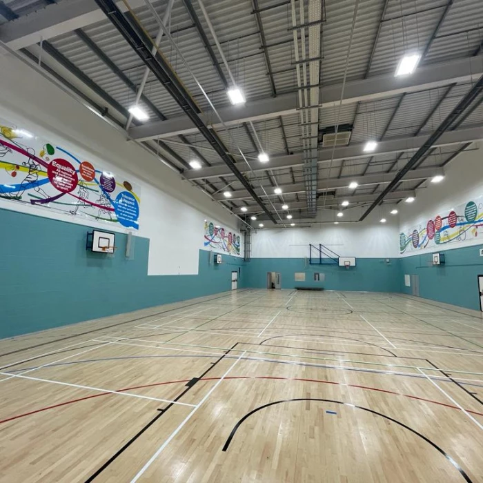 a view of the refurbished sports hall at st paul39s high school in manchester