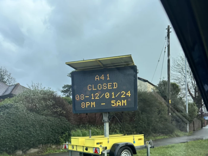a41 road closure