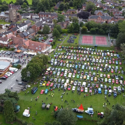 aerial view of vehicles on audlem playing field  2