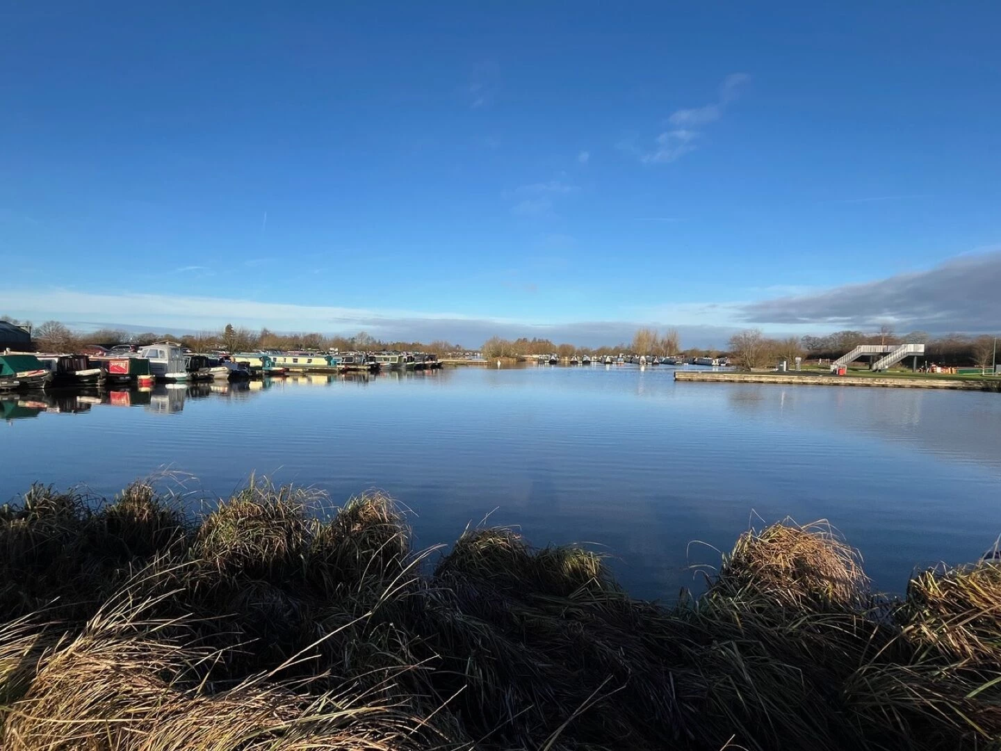 blue sky over the marina