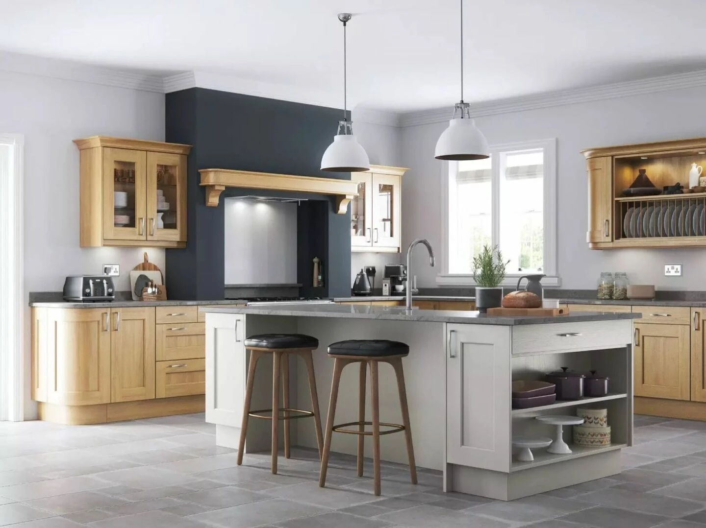 Alku Shaker Grey Wood L Shaped