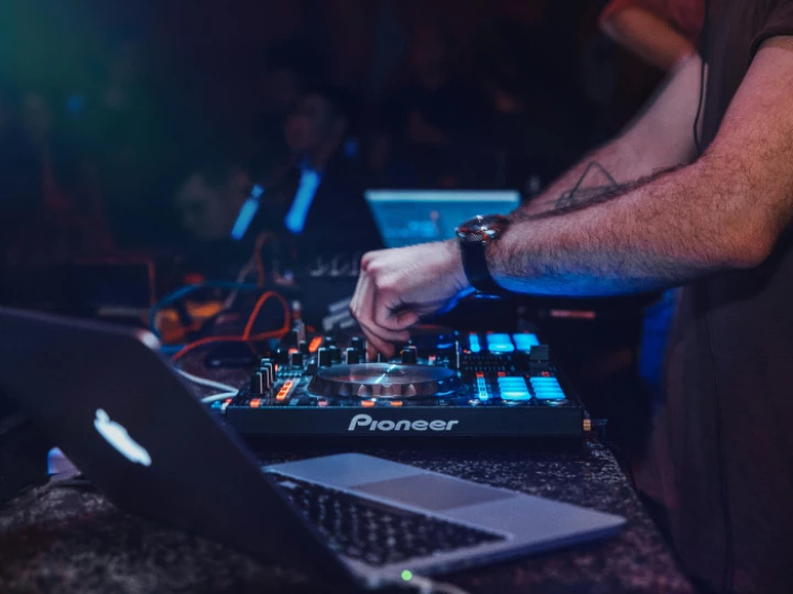 Person Playing Dj Turntable