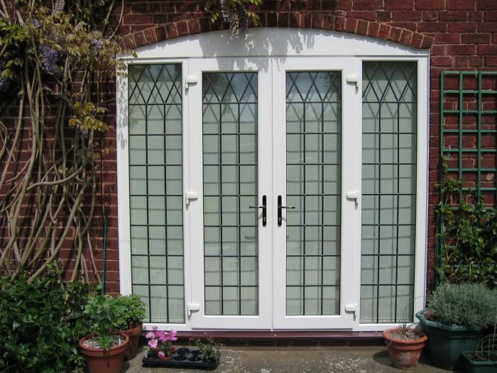 French doors with mullions white