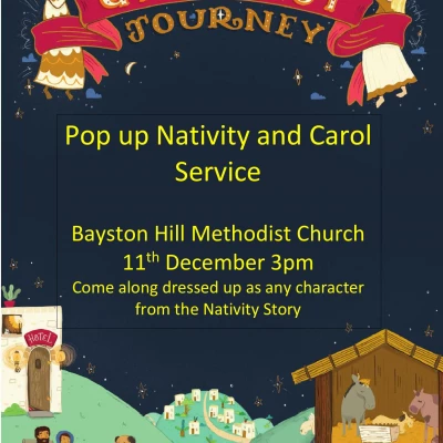 Carol service and pop up nativity poster Bayston Hill