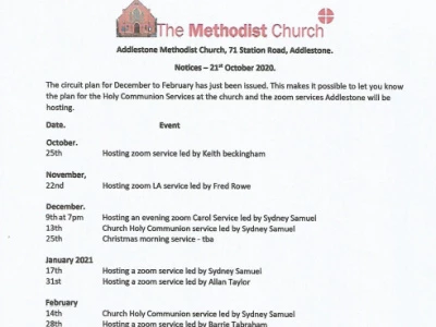 October '20 Church Notices