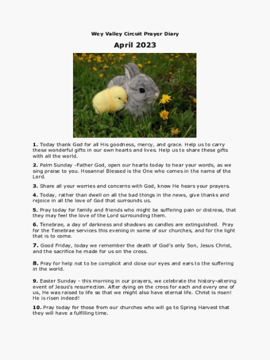 Circuit Prayer Diary April 2023