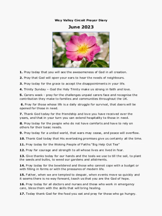 Circuit Prayer Diary June 2023