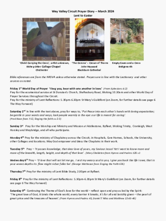 Circuit Prayer Diary – March 2024
