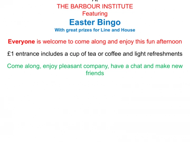 Easter Bingo