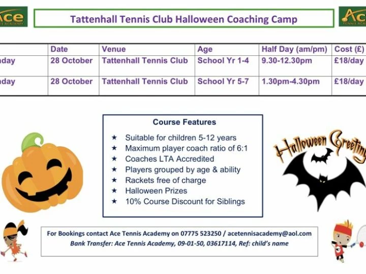 Tennis Club Halloween Coaching Camp