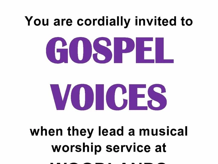 You Are Cordially Invited to Gospel