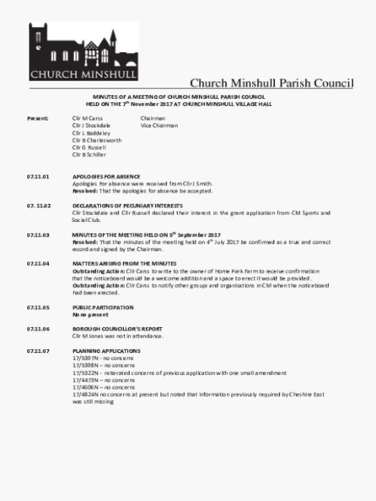 2017-11-07 PC Minutes