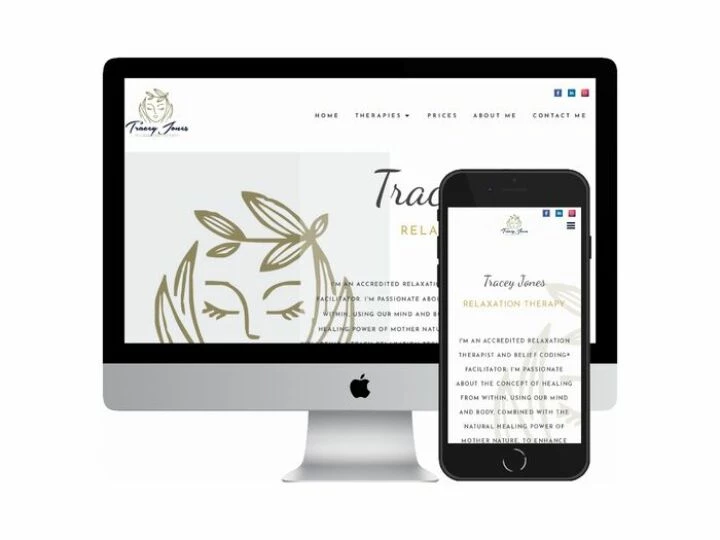 Desktop and mobile screenshots of the Tracey Relaxation Lounge website