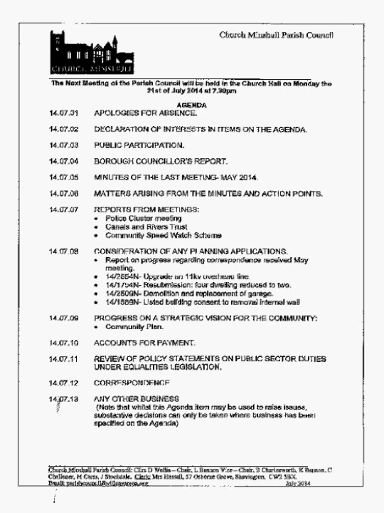 2014-07-21 PC Minutes & Agenda