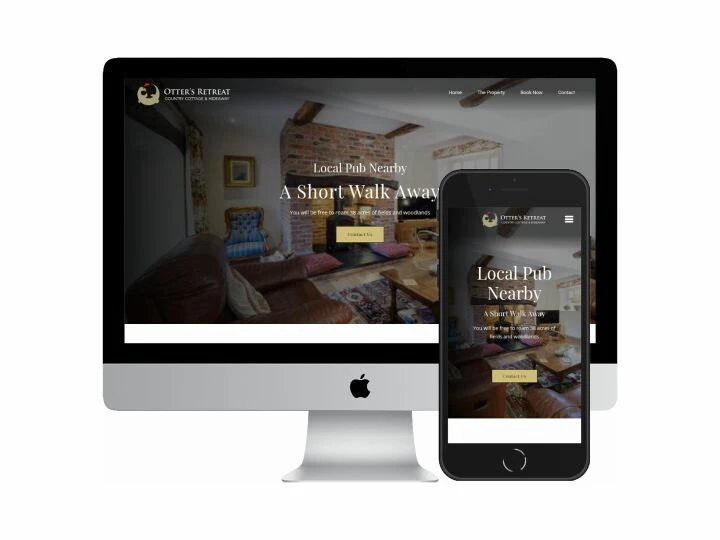 Desktop and mobile screenshots of the Otters Retreat website