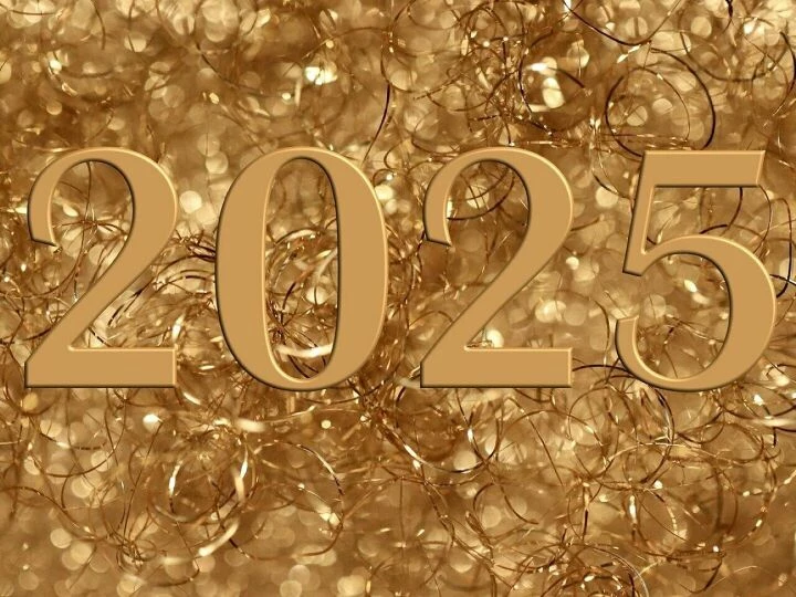 New year's day, 2025, greeting card