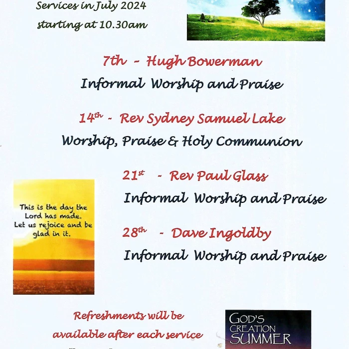 Sunday Services July 2024