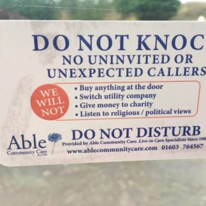 No Cold Callers