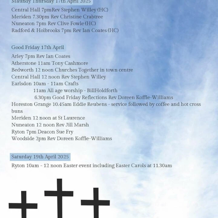 Additional Easter Services 2025