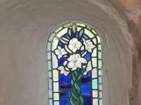 Blue Window in the Crypt