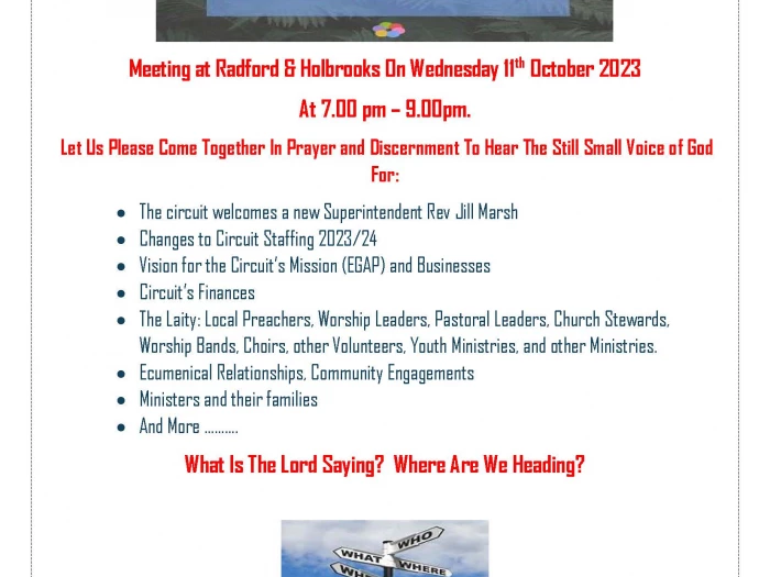 Circuit Prayer and Discernment Meeting 11th Oct 2023