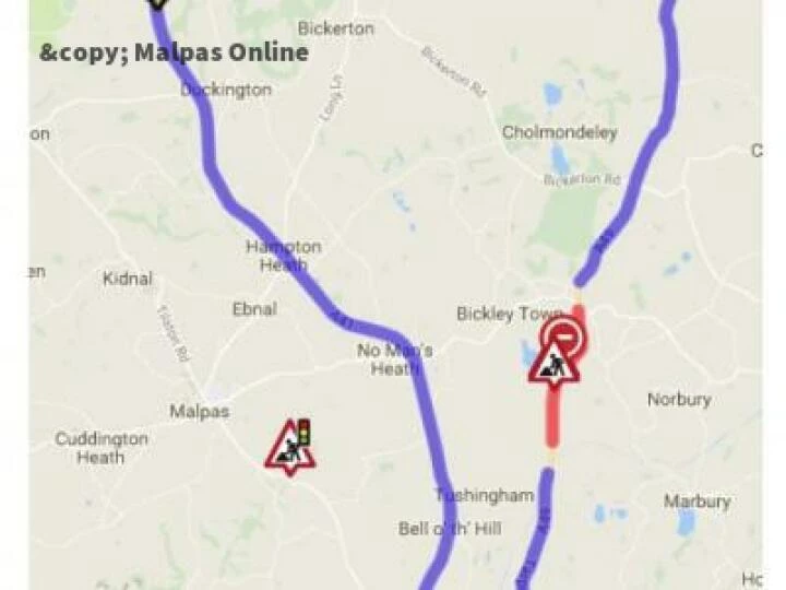 Road closure A49