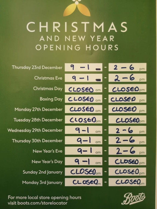 boots opening hours