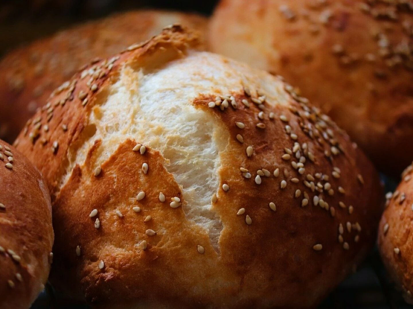 bun sesame baked goods