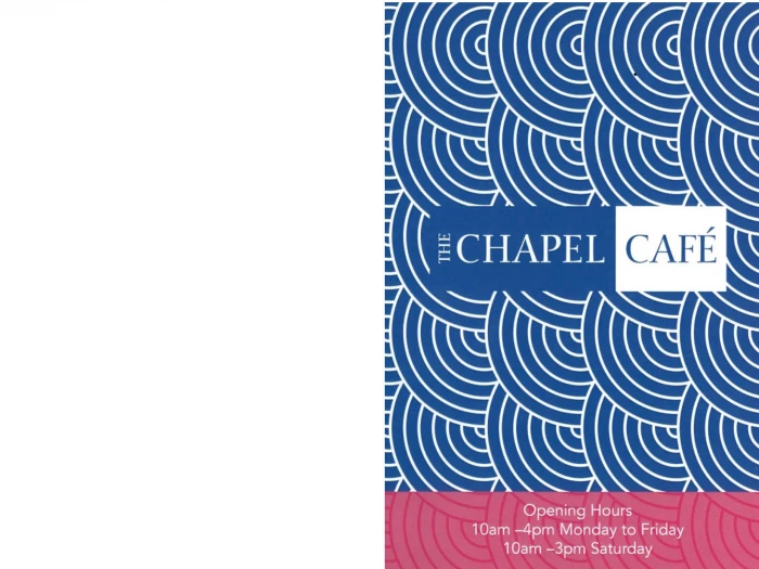 chapel cafe menu title page