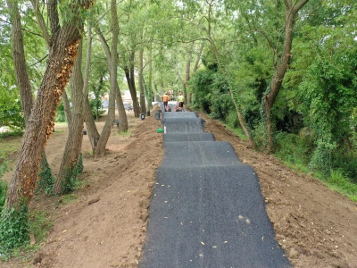 charity brook pump track construction
