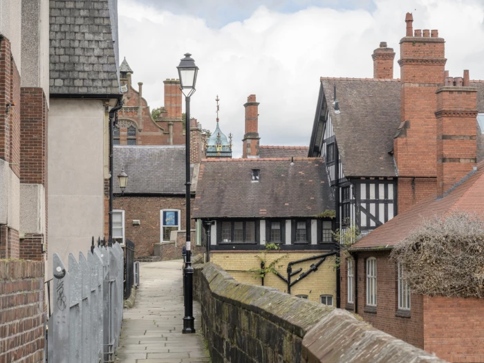 chester city walls  close to eastgate clock