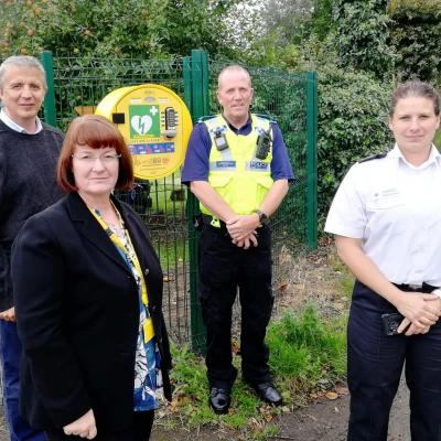 cllr paul moore cllr janet clowes and representatives of the police and fire services