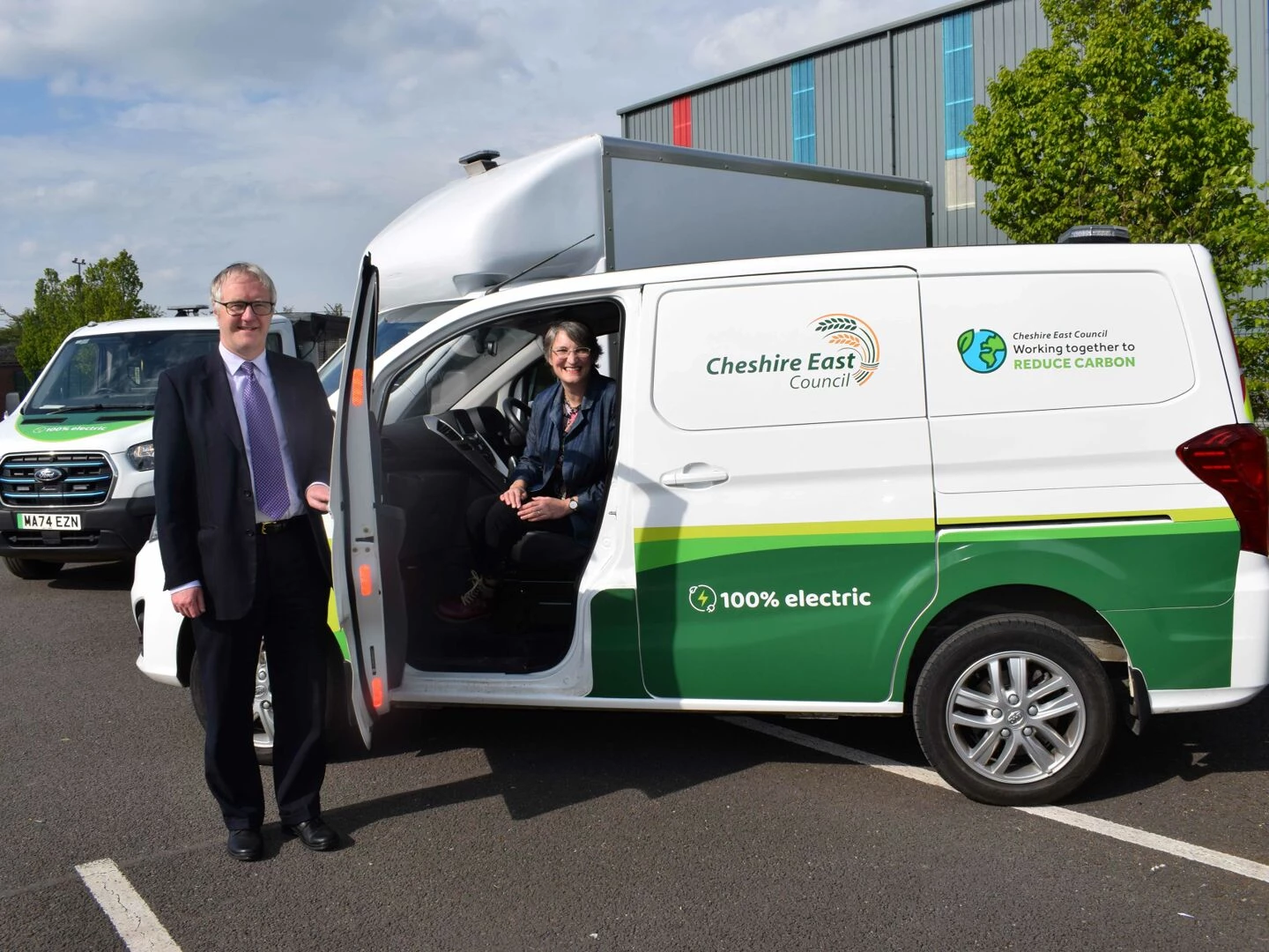 cllrs corcoran and seddon with one of cecs electri
