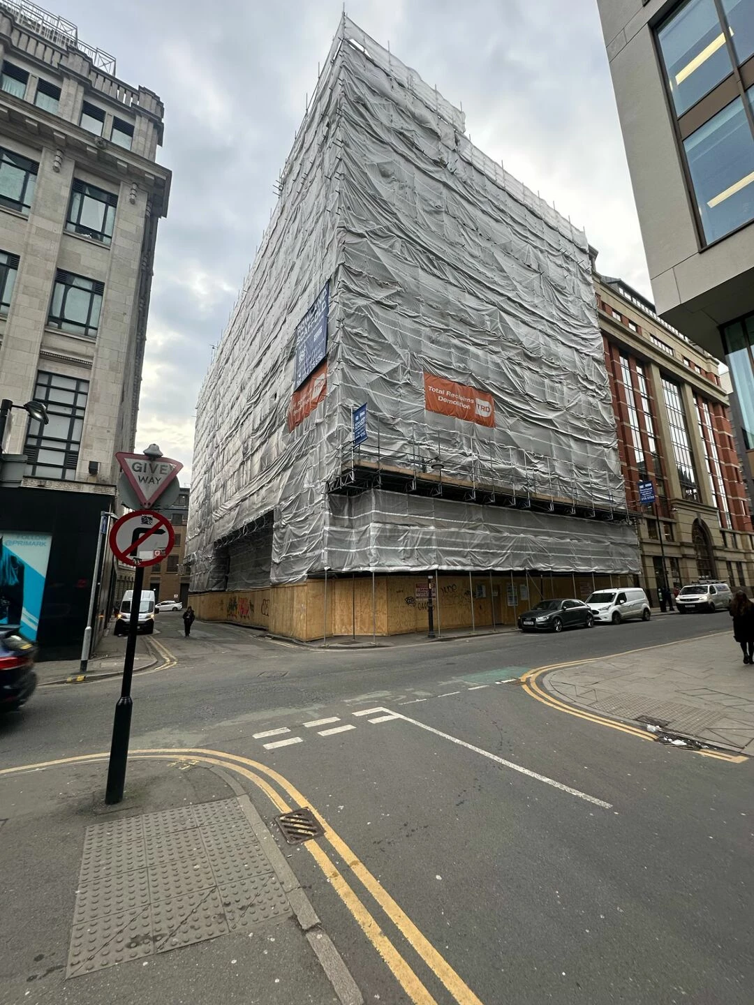 construction site with scaffolding