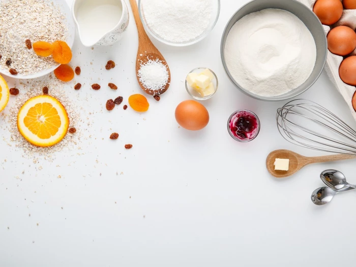 cooking ingredients flat lay
