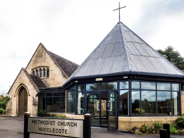 exterior photo of hucclecote methodist church