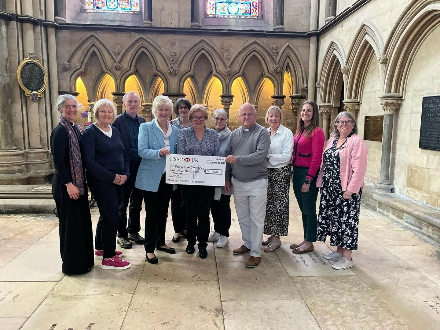 festival of chaplaincy cheque presentation