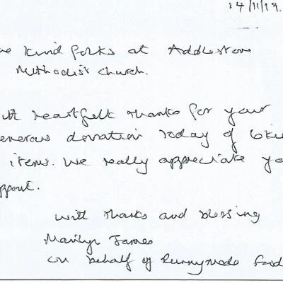 foodbank letter