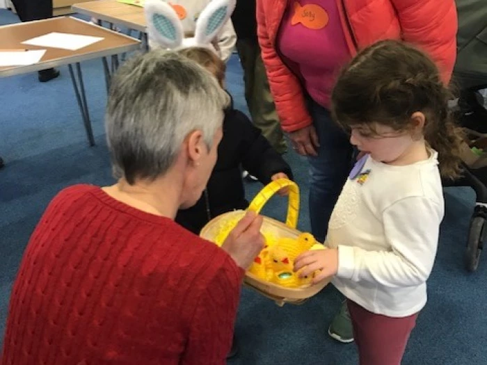 giving out chicks