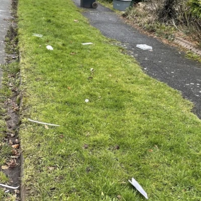 hallfields road after recycling collection