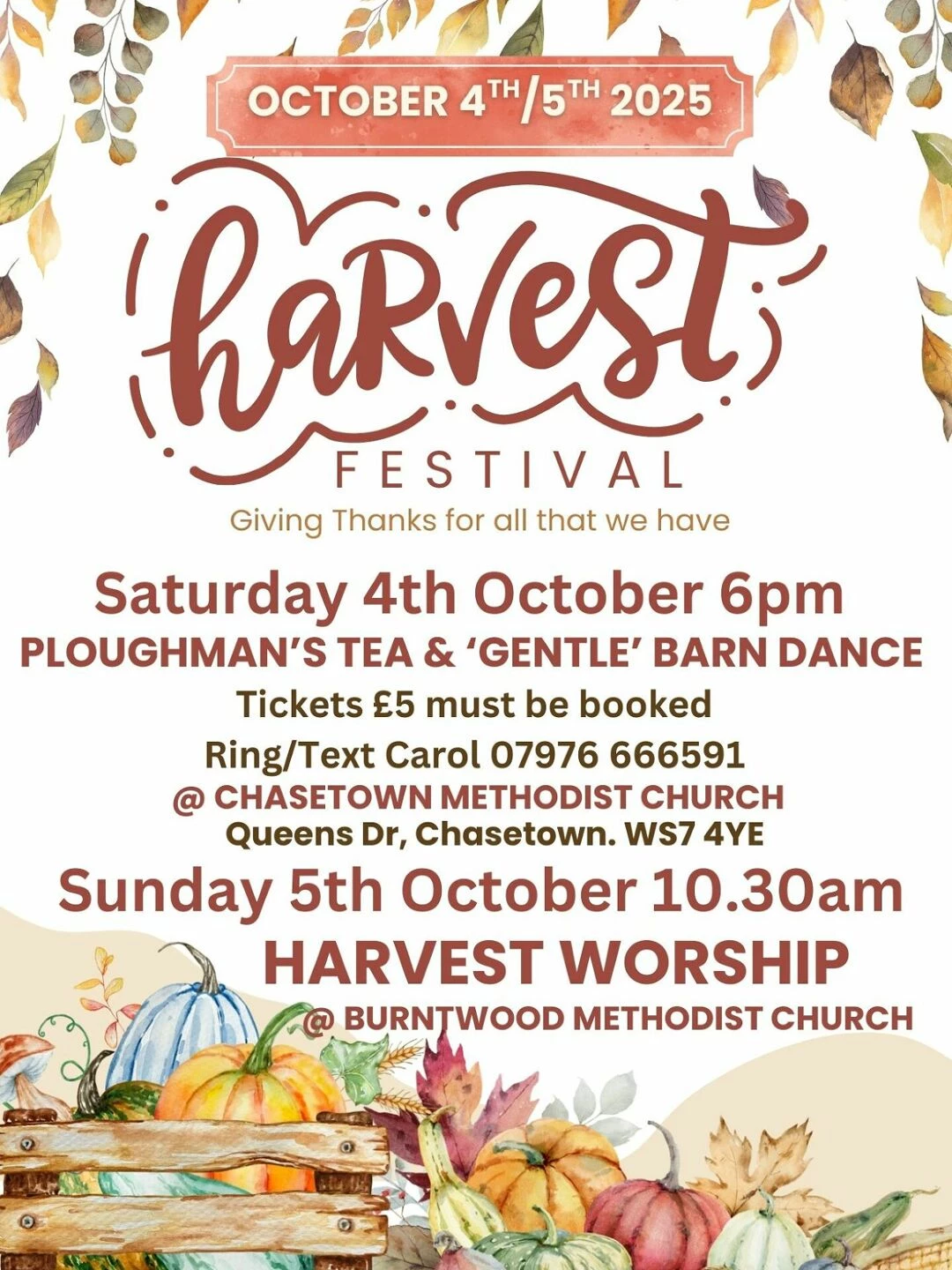 harvest festival chasetown 2025