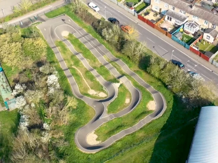 haverhill pump track drone view