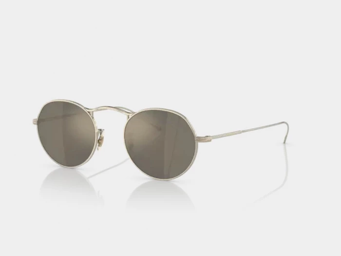 AlphaSunglasses - OV1220S Oliver Peoples M-4 30th Soft Gold Grey Goldtone  Lenses