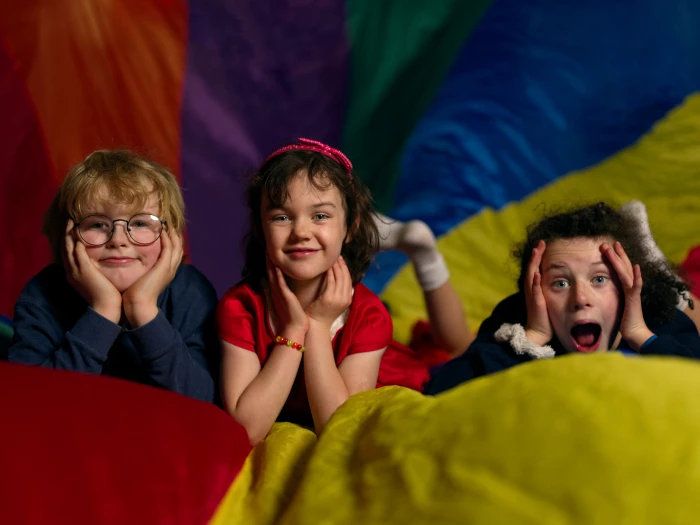 kids with parachute
