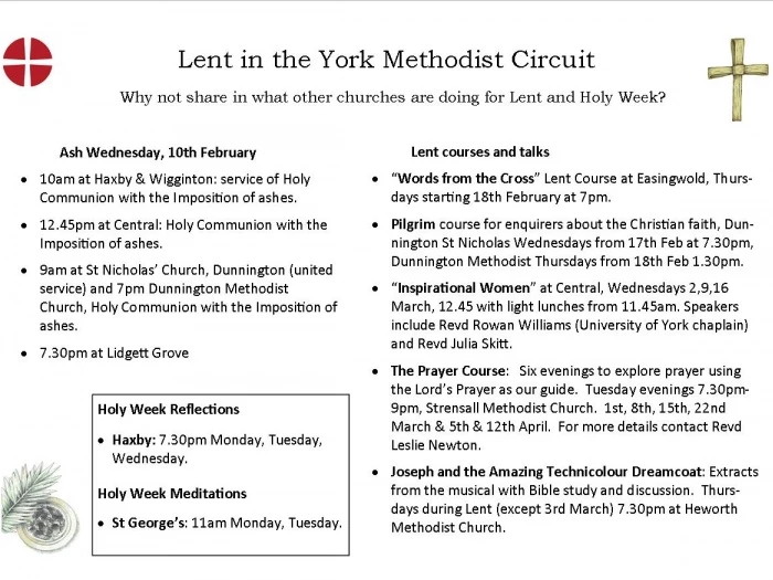 lent and easter events 2016
