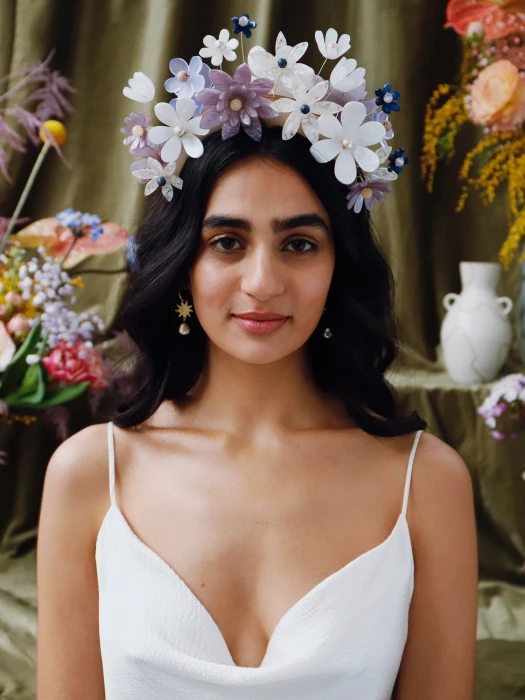 meadow headpiece in lilacblue
