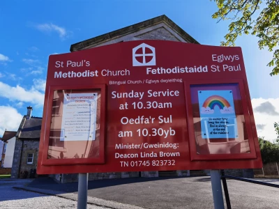 noticeboard with new deacons name