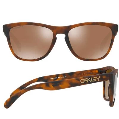 oakley frogskins in matte tortoise with prizm tungsten lenses oo9013c5